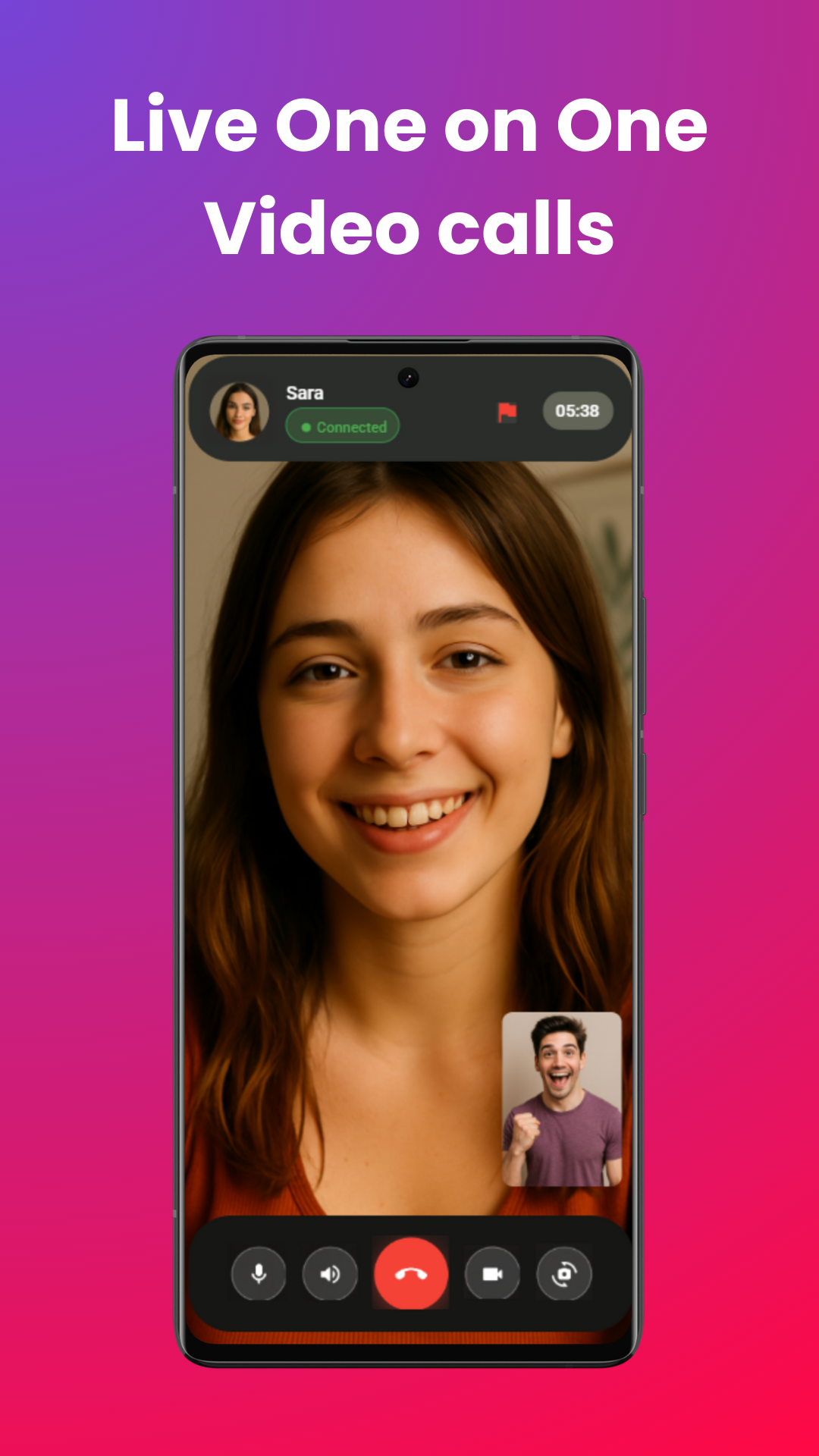 Live video call interface in Nink